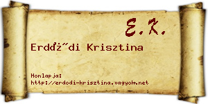 Erdődi Krisztina névjegykártya
